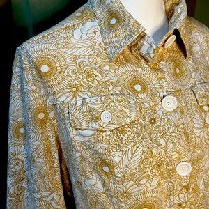 Retro, button down, long sleeve top by Chadwick’s of Boston.